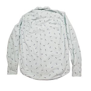 American Eagle Shirt Men Med Seriously Soft Blue Pineapple‎ Print Single Stitch